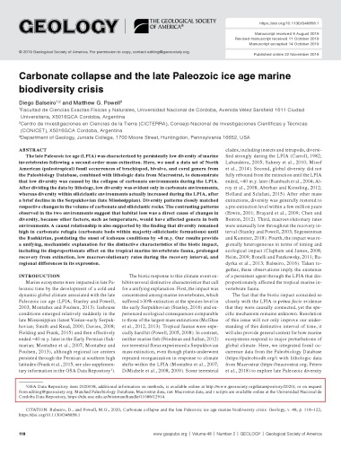 Carbonate collapse and the late Paleozoic ice age marine biodiversity crisis
