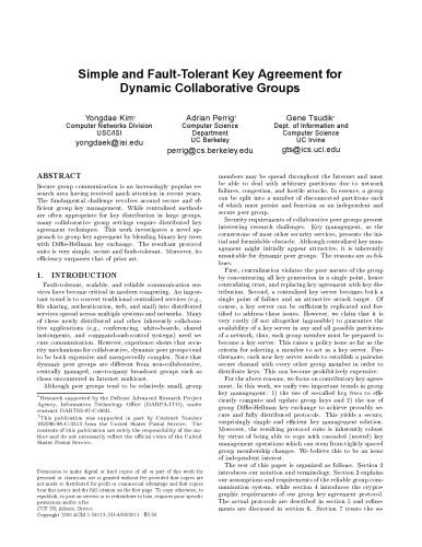Simple and Fault-Tolerant Key Agreement for Dynamic Collaborative Groups