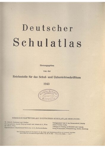 Deutscher Schulatlas (1943, 32 S., Scan).