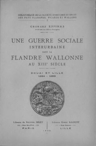Une guerre sociale interurbaine dans la Flandre wallonne au XIIIe siècle