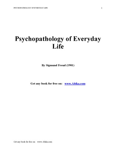 Psychopathology Of Everyday Life