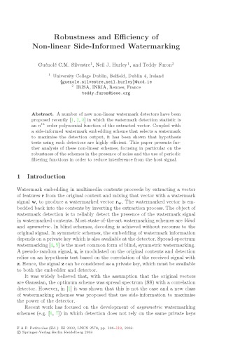 Robustness and Efficiency of Non-linear Side-Informed Watermarking