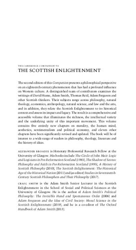 The Cambridge Companion to the Scottish Enlightenment