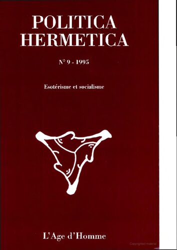 Politica Hermetica 9 - Esotérisme et socialisme