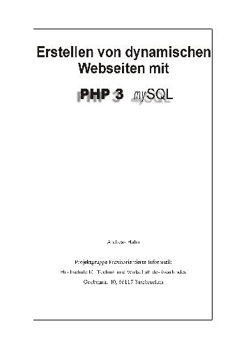 Erstellen von dynamischen Webseiten mit PHP und MySQL