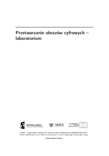 Przetwarzanie obrazów cyfrowych - laboratorium