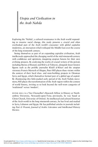 Utopia and Civilization in the Arab Nahda