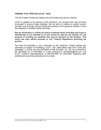 Federal Civil Practice, 2015