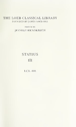 Statius: Thebais (Libri VIII-XII). Achilleis