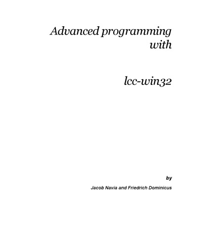 Advanced programming with lcc-win32