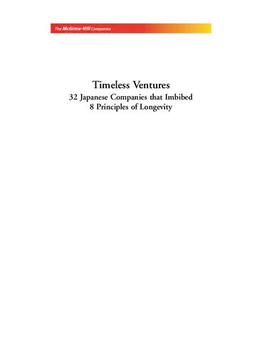 Timeless ventures : 32 Japanese companies that imbibed 8 principles of longevity