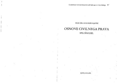 Osnove civilnega prava. Splošni del