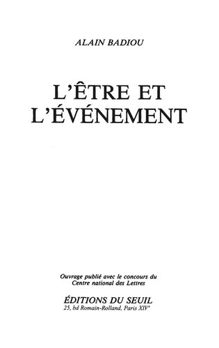 L'Être et l'événement