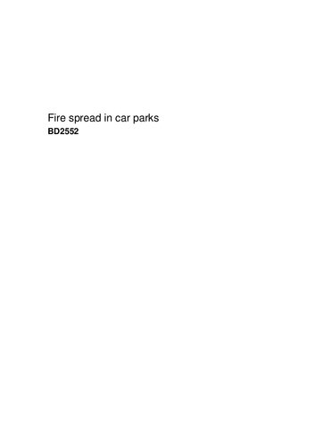 Fire Spread in car parks