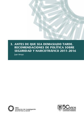 Antes que sea demasiado tarde. Recomendaciones de política sobre seguridad y narcotráfico 2011-2016