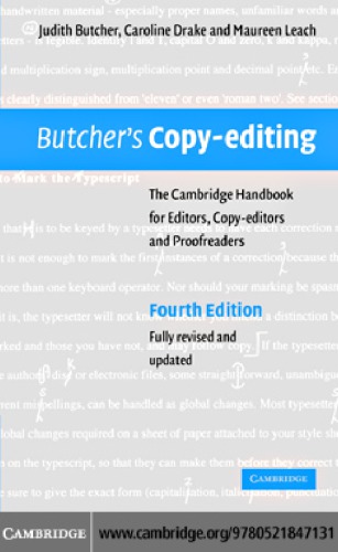 Butcher's Copy-editing: the Cambridge Handbook for Editors, Copy-editors and Proofreaders