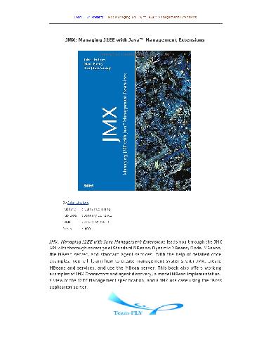 JMX: Managing J2EE with Java Management Extensions