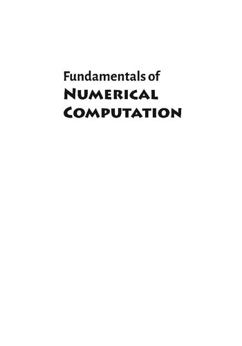 Fundamentals of Numerical Computation