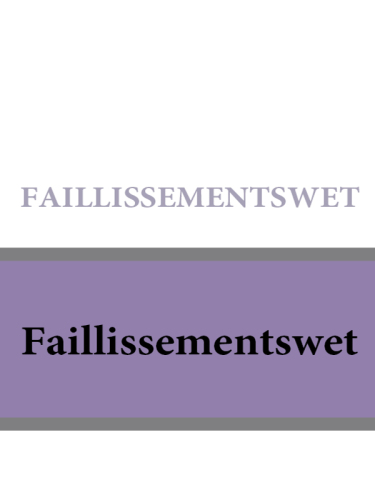 The Dutch bankruptcy act: de faillissementswet in het Engels vertaald