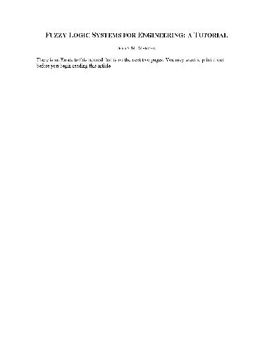 Fuzzy Logic Systems for Engineering: A Tutorial