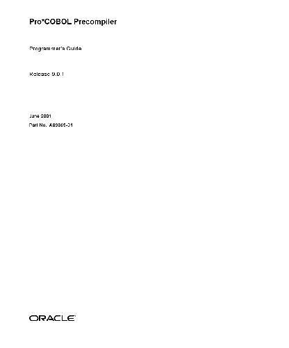 Pro COBOL Precompiler. Programmer's Guide