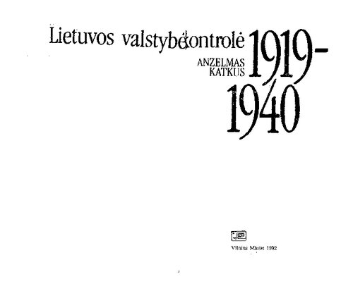 Lietuvos valstybės kontrolė, 1919–1940