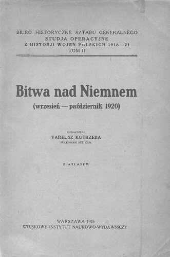 Bitwa nad Niemnem : (wrzesień-październik 1920)