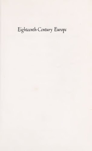 Eighteenth-Century Europe, Tradition and Progress, 1715-1789