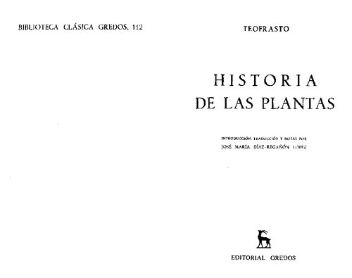 Teofrasto: Historia de las plantas