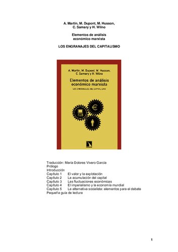 Los engranajes del capitalismo. Elementos de análisis económico marxista