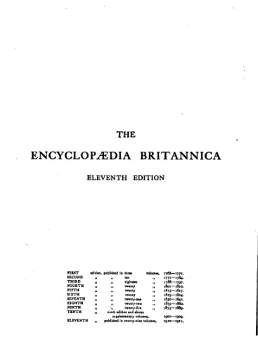 The Ecncyclopaedia Britannica. A Dictionary of Arts, Sciences, Literature and general information