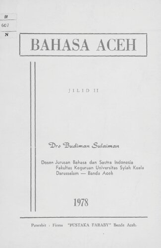 Bahasa Aceh. Jilid II