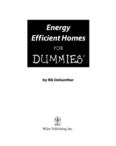 Energy Efficient Homes for Dummies