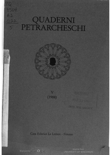 Le postille del Petrarca a Quintiliano (Cod. parigino lat. 7720)