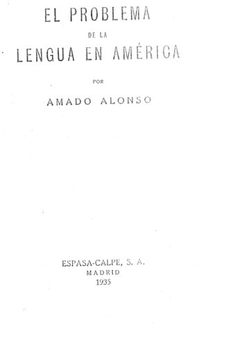 El Problema De La Lengua En America