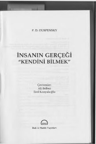 İnsanın Gerçeği Kendini Bilmek