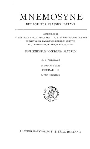 P. Papini Stati Thebaidos liber decimus: Edited with a commentary