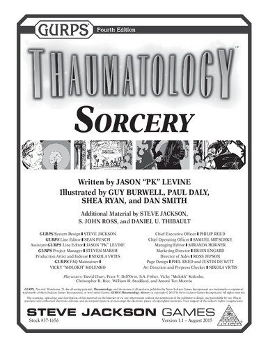 GURPS 4th edition. Thaumatology: Sorcery