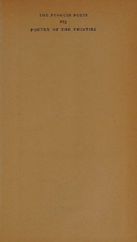 Poetry of the Thirties