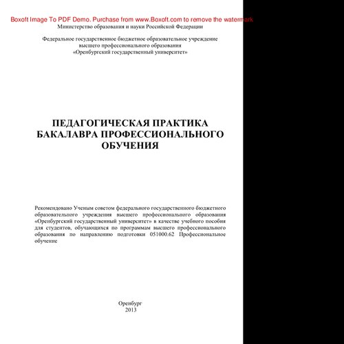 Педагогическая практика бакалавра профессионального обучения. Учебное пособие