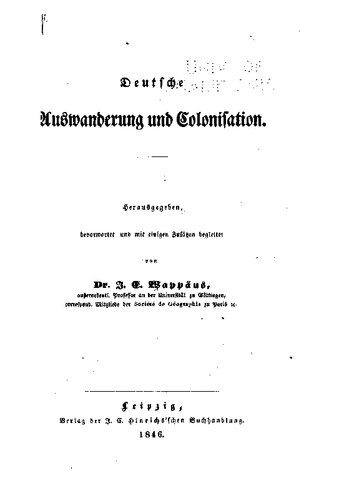 Deutsche Auswanderung und Colonisation