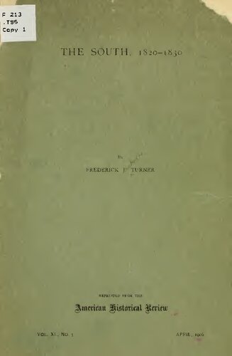 The South, 1820-1830