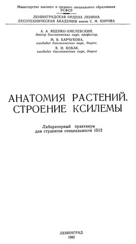 Анатомия растений. Строение ксилемы.