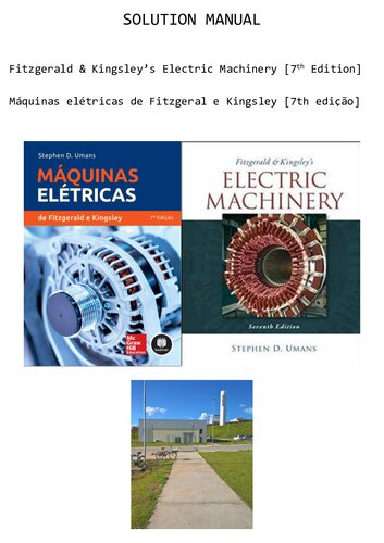 Solution manual Fitzgerald Kingsley Electric Machinery