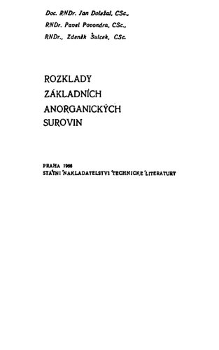 Методы разложения горных пород и минералов.