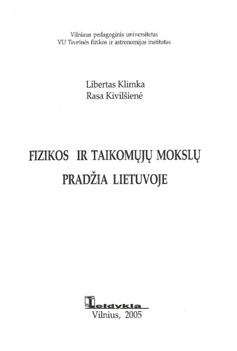 Fizikos ir taikomųjų mokslų pradžia Lietuvoje