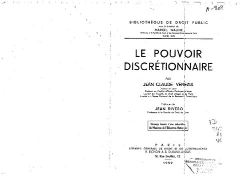 Le pouvoir discrétionnaire