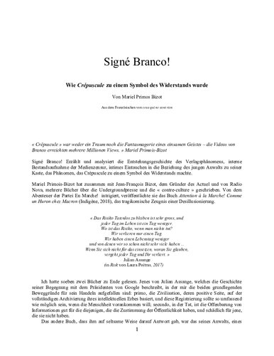 Signé Branco ! Wie Crépuscule zu einem Symbol des Widerstands wurde
