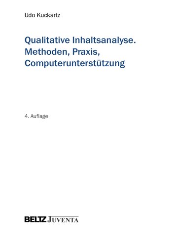 Qualitative Inhaltsanalyse. Methoden, Praxis, Computerunterstützung