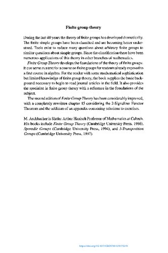 Finite group theory